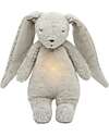 Moonie Peluche Coniglietto 2.0 con Suoni Naturali, Musica Classica e Luce Regolabile - Grigio - Certificato GOTS e Oeko-Tex Lampade da Notte