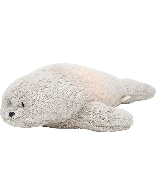 Moonie Peluche Foca 2.0 con Suoni Naturali, Musica Classica e Luce Regolabile - Grigio - Certificato GOTS e Oeko-Tex Peluche