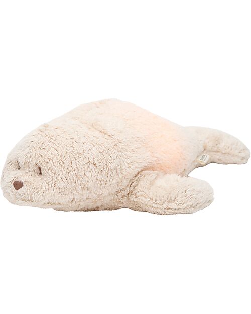 Moonie Peluche Foca 2.0 con Suoni Naturali, Musica Classica e Luce Regolabile - Sabbia - Certificato GOTS e Oeko-Tex Peluche