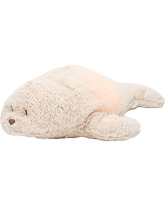 Moonie Peluche Foca 2.0 con Suoni Naturali, Musica Classica e Luce Regolabile - Sabbia - Certificato GOTS e Oeko-Tex Peluche