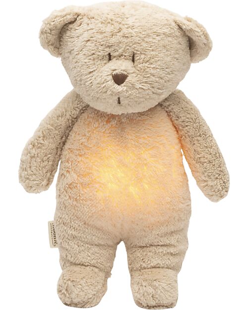 Moonie Peluche Orsetto 2.0 con Suoni Naturali, Musica Classica e Luce Regolabile - Sabbia - Certificato GOTS e Oeko-Tex Lampade da Notte