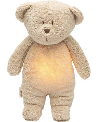 Moonie Peluche Orsetto 2.0 con Suoni Naturali, Musica Classica e Luce Regolabile - Sabbia - Certificato GOTS e Oeko-Tex Lampade da Notte