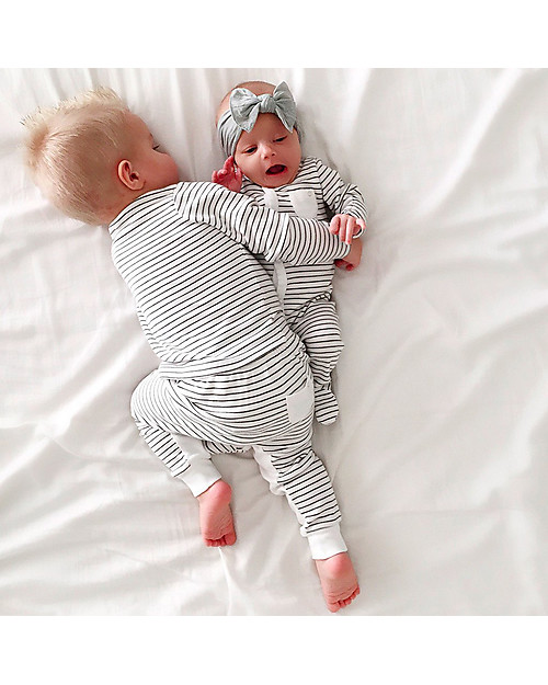 Mori Pantaloni Yoga Baby, Righe - Bambù e cotone bio Pantaloni Lunghi