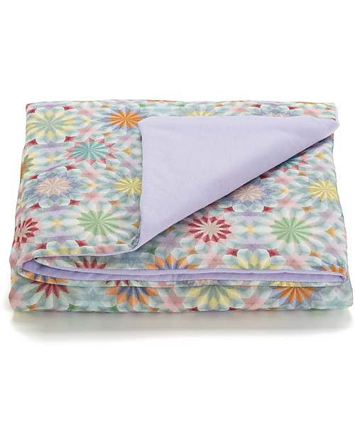 Motomo Copertina Culla Imbottita 2 in 1 "Caleidoscopio" - 100x100 cm - cotone bio Tappeti Gioco