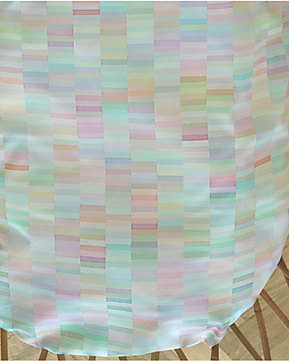 Motomo Copertina Imbottita 2 in 1 "Pastelli", Arcobaleno - 100x137 cm - cotone bio Tappeti Gioco