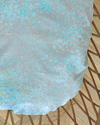 Motomo Copertina Imbottita 2 in 1 "Petali", Azzurro - 100x137 cm - cotone bio Coperte
