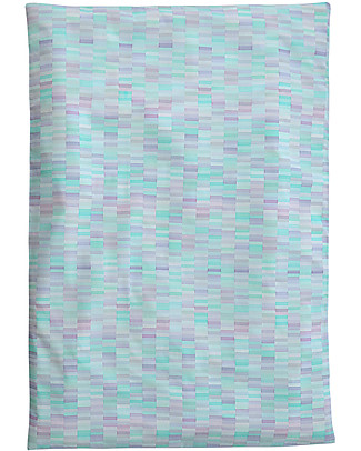 Motomo Set baby copripiumino e cuscino "Pastelli", Acquamarina - 70x100 cm - Cotone bio Copripiumino e Federe