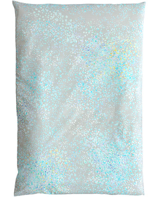 Motomo Set baby copripiumino e cuscino "Petali", Azzurro - 70x100 cm - Cotone bio Set Copripiumino