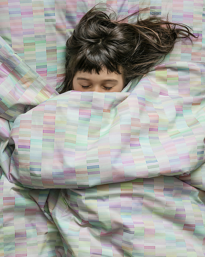 Motomo Set bimbi copripiumino e cuscino Pastelli, Arcobaleno - 150x200 cm  - Cotone bio unisex (bambini)