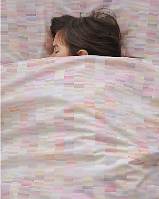 Motomo Set bimbi copripiumino e cuscino "Pastelli", Rosa - 150x200 cm - Cotone bio Copripiumino e Federe