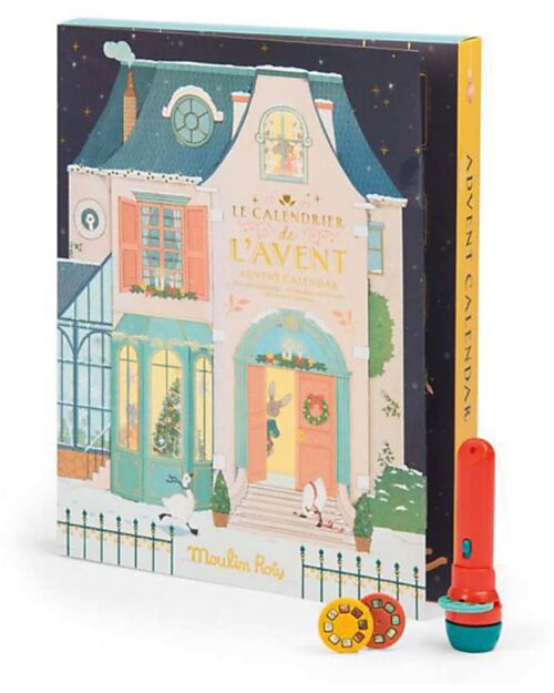 Moulin Roty Calendario dell'Avvento Scuola di Danza - Lampada Proietta Storie con 23 Dischi Calendari dell'Avvento