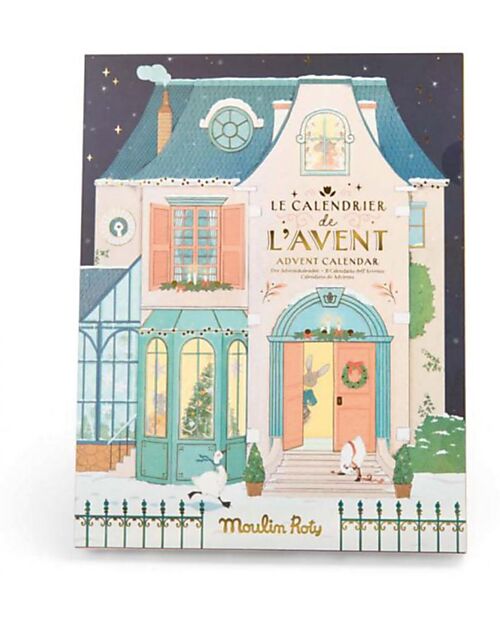 Moulin Roty Calendario dell'Avvento Scuola di Danza - Lampada Proietta Storie con 23 Dischi Calendari dell'Avvento