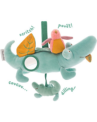 Moulin Roty Cocodrillo Attività - Sous Mon Baobab - Sviluppa i Sensi del Bebè Giochi per Neonati_