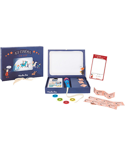 Moulin Roty Cofanetto Cinema Film - Les Histoires du Soir -  5 Storie Emozionanti! Giochi per Inventare Storie