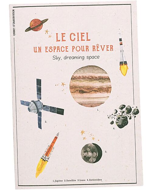 Moulin Roty Cofanetto Scoperta dello Spazio - Le Jardin du Moulin - Italiano / Inglese - 75 Accessori Giochi STEM