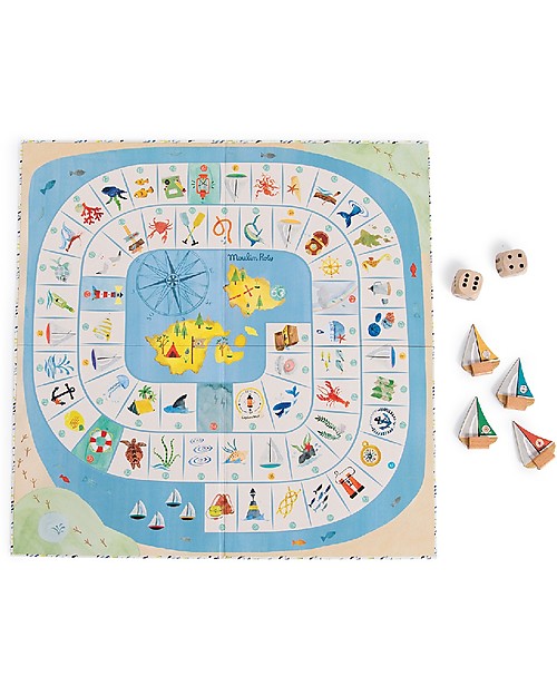 Moulin Roty Gioco da Tavola Il Gioco dell'Oca versione Esploratore Giochi da Tavolo