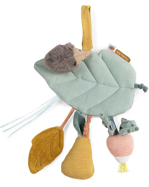 Moulin Roty Gioco Multi-Attività da Appendere - Foglia - Cotone e Velluto Giochi per Neonati_