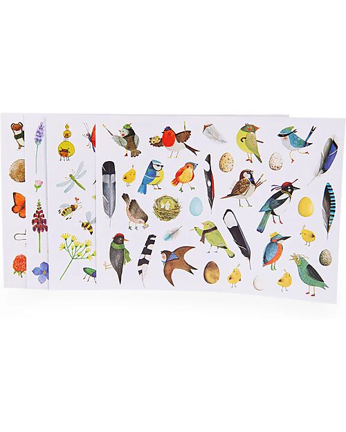 Moulin Roty Kit di 133 Adesivi Il Botanista - Tema Natura - +3 Anni Adesivi e Timbri