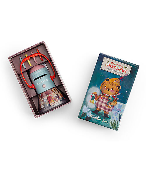 Moulin Roty Lanterna Raccontastorie 3 in 1 - Les Minouchkas - 32 Immagini da Proiettare Giochi per Inventare Storie