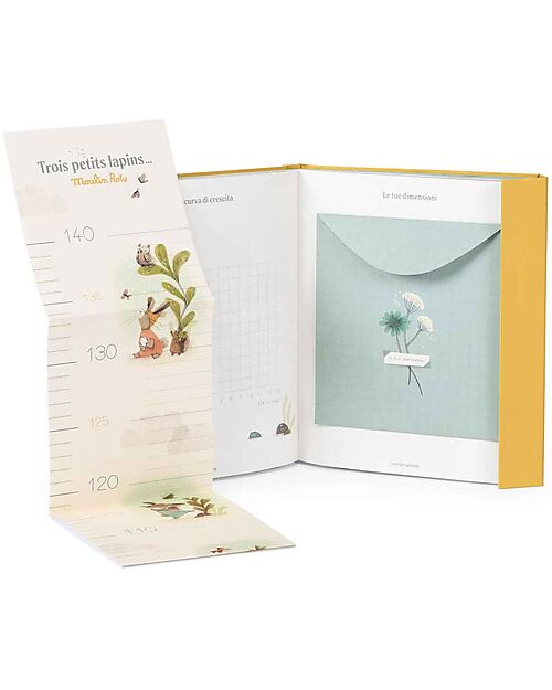 Moulin Roty Libro Nascita 80 Pagine - Trois Petits Lapins - 19.5x24 cm Album e Cofanetti
