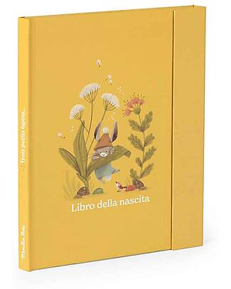 Moulin Roty Libro Nascita 80 Pagine - Trois Petits Lapins - 19.5x24 cm Kit dei Ricordi