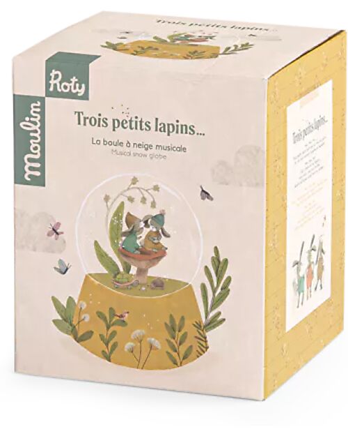 Moulin Roty Palla di Neve Musicale - I Tre Coniglietti Carillon