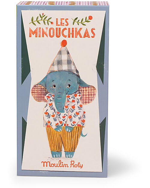 Moulin Roty Peluche Elefante Pablo - Les Minouchkas - 25 cm - Cotone Peluche