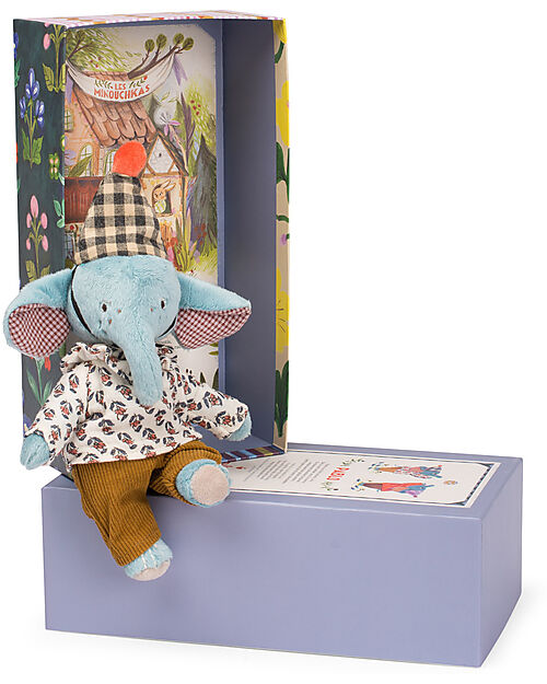 Moulin Roty Peluche Elefante Pablo - Les Minouchkas - 25 cm - Cotone Peluche