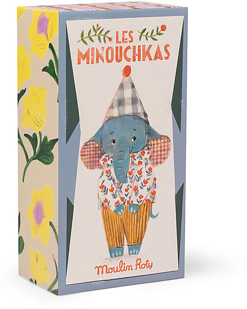 Moulin Roty Peluche Elefante Pablo - Les Minouchkas - 25 cm - Cotone Peluche