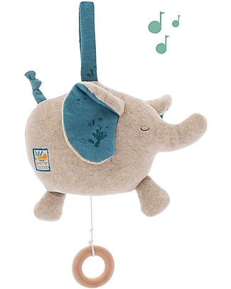 Moulin Roty Peluche Musicale Elefante - Sous Mon Baobab - 23 cm Giochi Per Neonati_