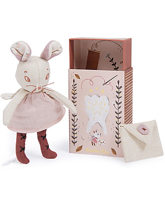 Moulin Roty Scatola con Topolino Porta dentini - Aprés la Pluie - per Denti da Latte Peluche