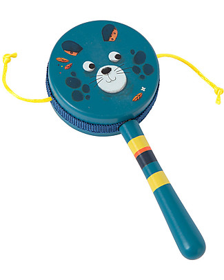 Moulin Roty Tamburello con Manico - dans la Jungle - Fallo Ruotare! Strumenti Musicali