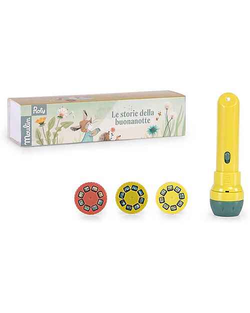 Moulin Roty Torcia Proietta Storie della Buonanotte - I 3 Coniglietti Giochi per Inventare Storie