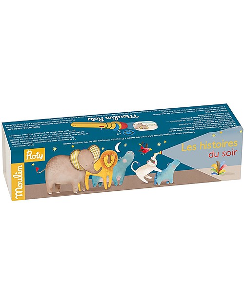 Moulin Roty Torcia Proietta Storie di Animali della Savana, Les Papoum - per Bellissime Fiabe! Giochi per Inventare Storie