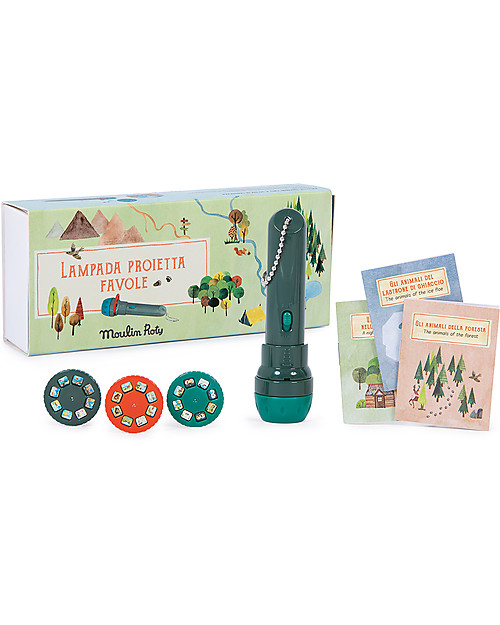 Moulin Roty Torcia Proietta Storie - Esploratore - Comprende 3 libri illustrati! Giochi per Inventare Storie