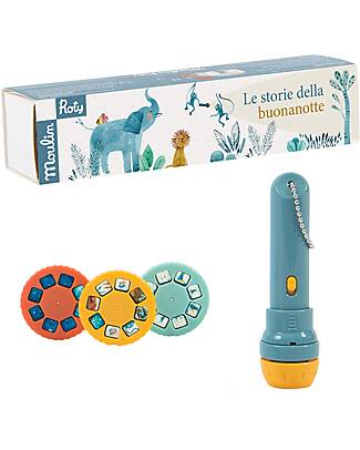 Moulin Roty Torcia Proietta Storie - Favole degli Animali della Savana - 3+ anni Giochi per Inventare Storie