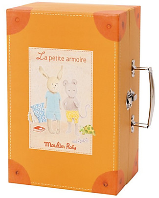 Moulin Roty Valigetta Armadio, La Grande Famille - con Pupazzi e Vestiti! Peluche
