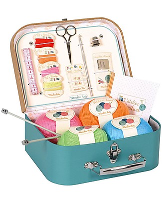 Moulin Roty Valigetta del Cucito - Jouets d'hier - Completa di tutti gli Strumenti! Giochi Di Una Volta