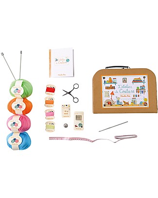 Moulin Roty Valigetta del Cucito - Jouets d'hier - Completa di tutti gli Strumenti! Giochi Di Una Volta
