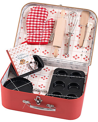 Moulin Roty Valigetta del Pasticciere - Jouets d'hier - Completa di tutti gli Strumenti! Accessori cucina