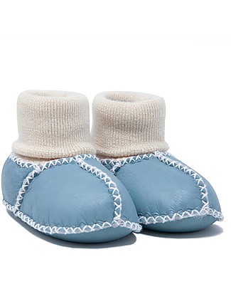 Mr.Tiggle Babbucce Baby Slippersocks - Bluette - 100% vello di pecora Calzini