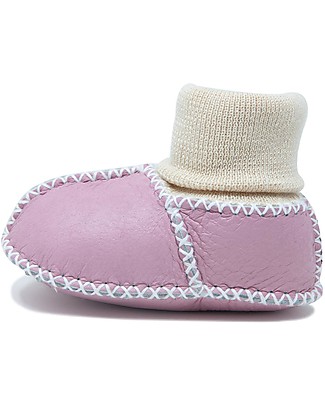 Mr.Tiggle Babbucce Baby Slippersocks - Rosa - 100% vello di pecora Pantofole