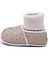 Mr.Tiggle Babbucce Baby Slippersocks - Stelline beige - 100% vello di pecora Calzini Antiscivolo