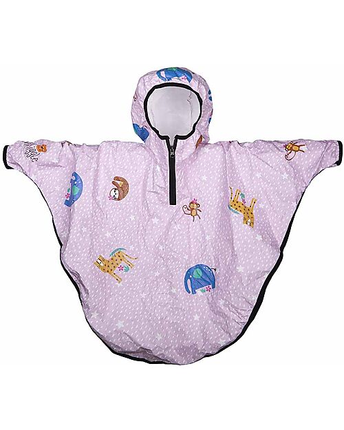 Mr.Tiggle Mantella Impermeabile - Animali Rosa - con Zip Frontale Impermeabili