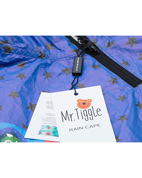 Mr.Tiggle Mantella Impermeabile - Razzo Stellato - con Zip Frontale Impermeabili