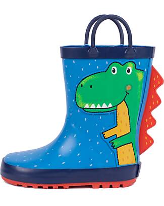 Mr.Tiggle Stivali da Pioggia in Gomma - Foderati in Cotone - Dinosauro Stivali Pioggia