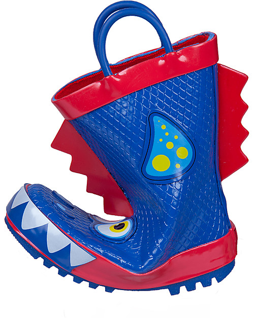 Mr.Tiggle Stivali da Pioggia in Gomma, Foderati in Cotone - Drago Blu Stivali Pioggia