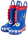 Mr.Tiggle Stivali da Pioggia in Gomma, Foderati in Cotone - Drago Blu Stivali Pioggia