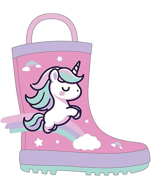 Mr.Tiggle Stivali da Pioggia in Gomma - Foderati in Cotone - Mini Unicorni Stivali Pioggia