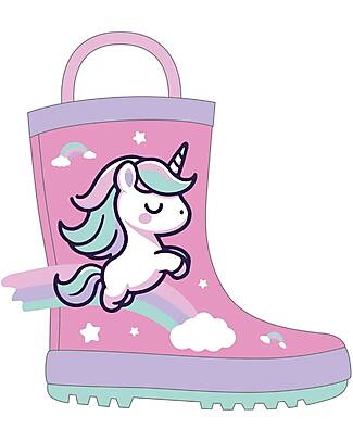Mr.Tiggle Stivali da Pioggia in Gomma - Foderati in Cotone - Mini Unicorni Stivali Pioggia